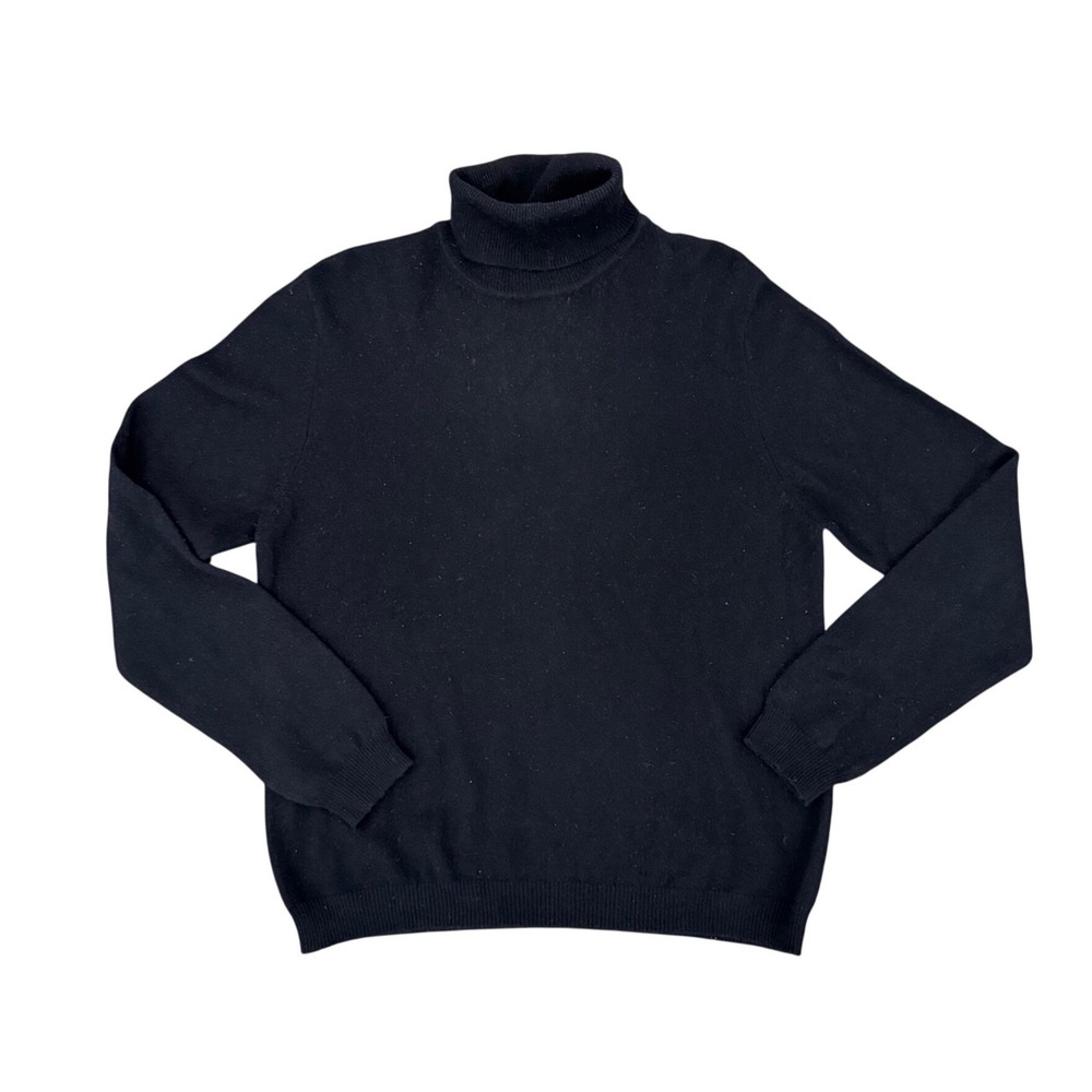 Croft & Barrow Black 100% Cashmere Turtleneck Sweater Womens Large
